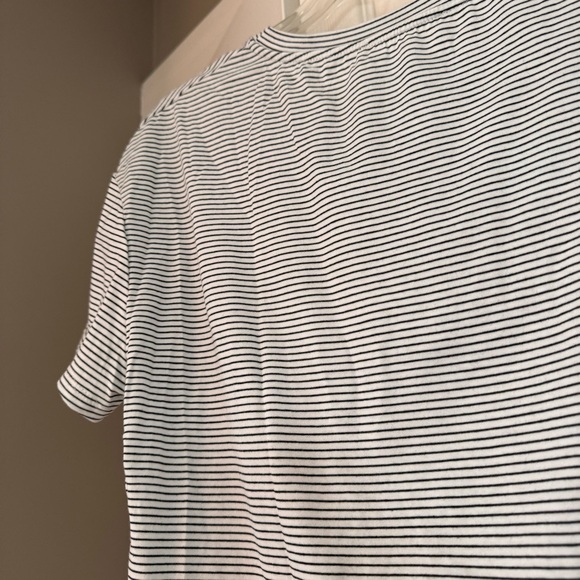 LUSH Tamara Cropped Knot Front Knit Tee, black & white striped, NWT size XL - Picture 8 of 13